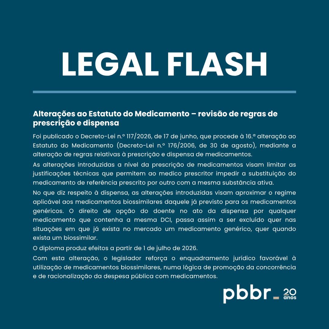 Alterações ao Estatuto do Medicamento – revisão de regras de prescrição e dispensa 